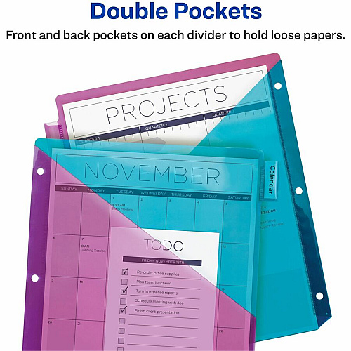 Avery&reg; Big Tab Tab Divider 8 x Divider(s) - 8 Tab(s) - 8 - 8 Tab(s)/Set - 9.3" Divider Width x 11.25" Divider Length - Letter - 8.50" Width x 11" Length - 3 Hole Punched - Multicolor Plastic Divider - Multicolor Plastic Tab(s) - PVC-free, Hole (11989)