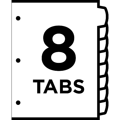 Avery&reg; Big Tab Printable White Label Dividers 8 x Divider(s) - 8 - 8 Tab(s)/Set - 8.5" Divider Width x 11" Divider Length - 3 Hole Punched - White Paper Divider - White Paper Tab(s) - 0% - Hole-punched, Printable, Customizable - 36 / Carton (14437)