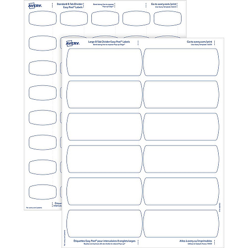 Avery&reg; Big Tab Printable White Label Dividers 8 x Divider(s) - 8 - 8 Tab(s)/Set - 8.5" Divider Width x 11" Divider Length - 3 Hole Punched - White Paper Divider - White Paper Tab(s) - 0% - Hole-punched, Printable, Customizable - 36 / Carton (14437)