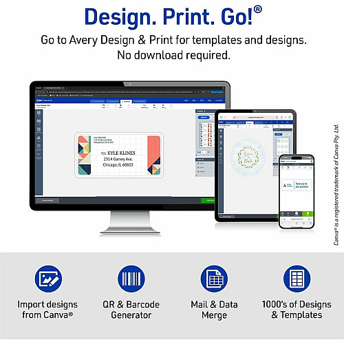 Avery&reg; Shipping Labels, Sure Feed, 3-1/3" x 4" , 60 White Labels 3 21/64" Widthss x 4" Length - Permanent Adhesive - Rectangle - Inkjet, Laser - Matte - White - Paper - 6 / Sheet - 10 Total Sheets - 60 Total Label(s) - 60/Pack - 1 Carton (15264)