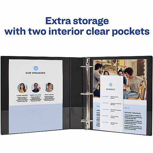 Avery&reg; Durable View 3 Ring Binder, 1.5" Slant Rings, 1 Chartreuse Binder 1 1/2" Binder Capacity - Letter - 8 1/2" x 11" Sheet Size - 375 Sheet Capacity - 375 Ring - Fastener: Slant Ring - Pocket: 2 - Polypropylene - Adhesive, Durable, Flexible (17835)