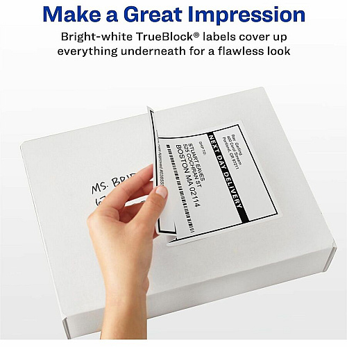 Avery&reg; Internet Shipping Labels, 5-1/2" x 8-1/2" , 20 Labels x 5 1/2" Width x 8 1/2" Length - Permanent Adhesive - Rectangle - Laser, Inkjet - Matte - White - Paper - 2 / Sheet - 10 Total Sheets - 20 Total Label(s) - For Label Printer - 1 Cart (18126)