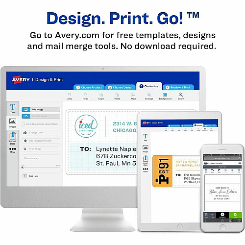 Avery&reg; Internet Shipping Labels, 5-1/2" x 8-1/2" , 20 Labels x 5 1/2" Width x 8 1/2" Length - Permanent Adhesive - Rectangle - Laser, Inkjet - Matte - White - Paper - 2 / Sheet - 10 Total Sheets - 20 Total Label(s) - For Label Printer - 1 Cart (18126)