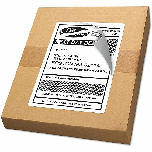 Avery&reg; Internet Shipping Labels, 5-1/2" x 8-1/2" , 20 Labels x 5 1/2" Width x 8 1/2" Length - Permanent Adhesive - Rectangle - Laser, Inkjet - Matte - White - Paper - 2 / Sheet - 10 Total Sheets - 20 Total Label(s) - For Label Printer - 1 Cart (18126)