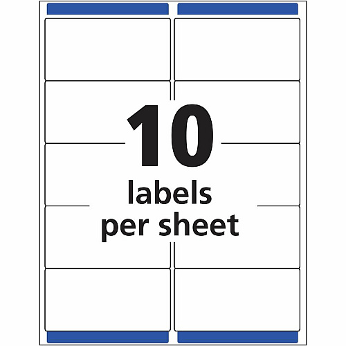 Avery&reg; Easy Peel Inkjet Printer Mailing Labels 2" Width x 4" Length - Permanent Adhesive - Rectangle - Inkjet - Matte Clear - Matte - Film - Permanent Adhesive, Jam Resistant, Easy Peel, Pop Up Edge, Chlorine-free, PVC-free - 10 / Sheet - 10 T (18863)