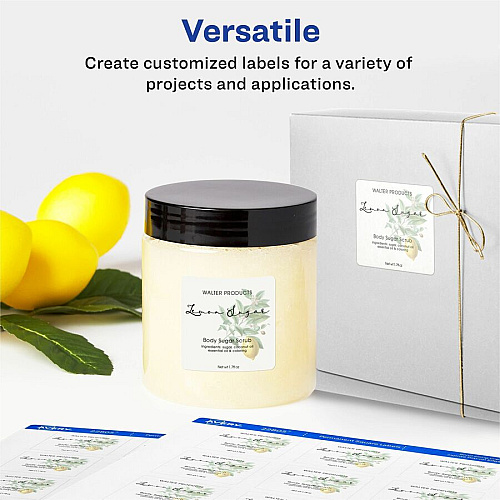 Avery&reg; Print-to-the-Edge Easy Peel Square Labels - HeightPermanent Adhesive - Square - Laser, Inkjet - Matte - Matte White - Paper - 12 / Sheet - 50 Total Sheets - 600 Total Label(s) - 120/Pack - 1 Carton (22816)