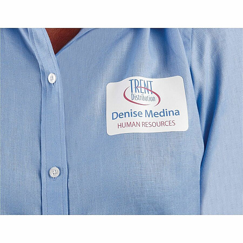Avery&reg; Flexible Name Badges, 2-1/3" x 3-3/8" , Matte, 80ct x 2 21/64" Width x 3 3/8" Length - Removable Adhesive - Rectangle - Inkjet, Laser - Matte - White - Film - 8 / Sheet - 10 Total Sheets - 80 Total Label(s) - For Label Printer - 1 Carto (25395)