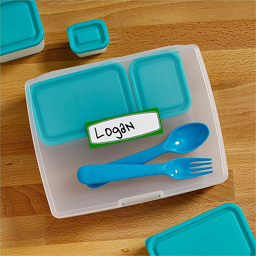 Avery&reg; Kids Gear Durable Labels 3 1/2" Height x 1 1/4" Width x 3 1/2" Length - Permanent Adhesive - Rectangle - Inkjet, Laser - Matte - Matte - Blue, Green Border - Film - Water Resistant - 4 / Sheet - 4 Total Sheets - 20 Total Label(s) - 1 Ca (41413)