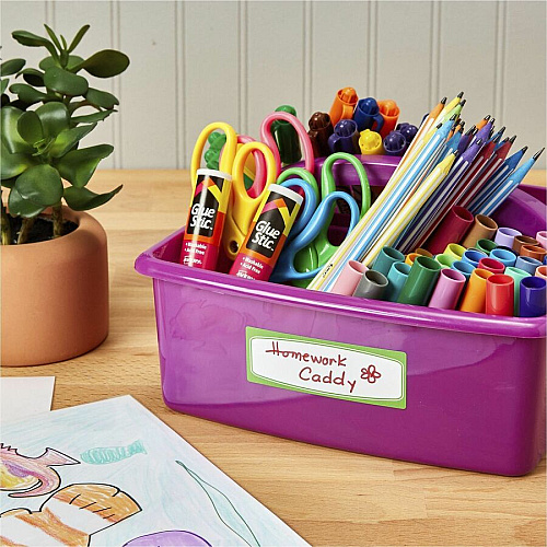 Avery&reg; Kids Gear Durable Labels 3 1/2" Height x 1 1/4" Width x 3 1/2" Length - Permanent Adhesive - Rectangle - Inkjet, Laser - Matte - Matte - Blue, Green Border - Film - Water Resistant - 4 / Sheet - 4 Total Sheets - 20 Total Label(s) - 1 Ca (41413)