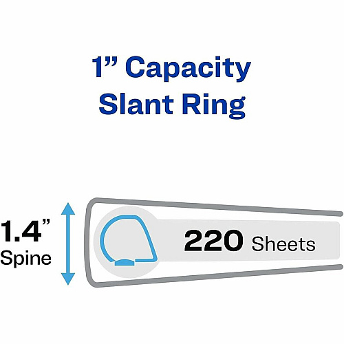 Avery&reg; DuraHinge Ring Binder 1" Binder Capacity - Letter - 8 1/2" x 11" Sheet Size - 250 Sheet Capacity - 250 Ring - Fastener: Slant Ring - Pocket: 4, Internal - Polypropylene - Pacific Blue - Adhesive, Archival-safe, Durable Hinge, Heavy Duty (79720)