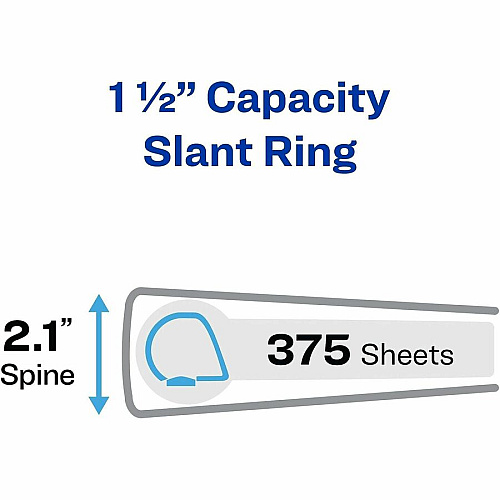Avery&reg; DuraHinge Ring Binder 1 1/2" Binder Capacity - Letter - 8 1/2" x 11" Sheet Size - 375 Sheet Capacity - 375 Ring - Fastener: Slant Ring - Pocket: 4, Internal - Polypropylene - Pacific Blue - Adhesive, Archival-safe, Durable Hinge, Heavy  (79722)