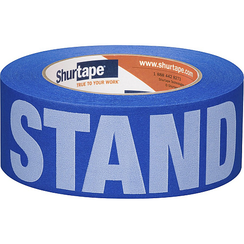 Duck STAND HERE Floor Marking Tape 60 yd Length x 1.88" Width - Blue/ - 1 Roll (105156)