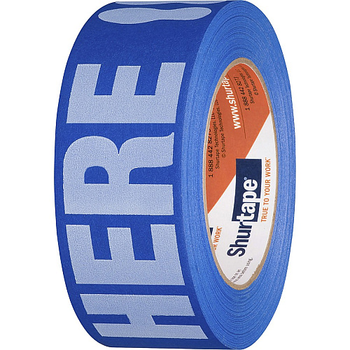 Duck STAND HERE Floor Marking Tape 60 yd Length x 1.88" Width - Blue/ - 1 Roll (105156)