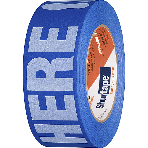Duck STAND HERE Floor Marking Tape 60 yd Length x 1.88" Width - Blue/ - 1 Roll (105156)