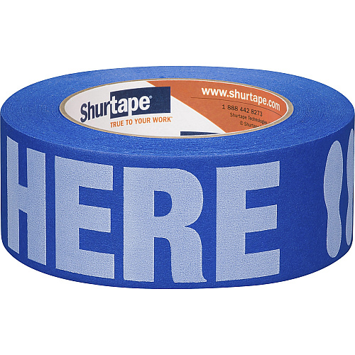 Duck STAND HERE Floor Marking Tape 60 yd Length x 1.88" Width - Blue/ - 1 Roll (105156)