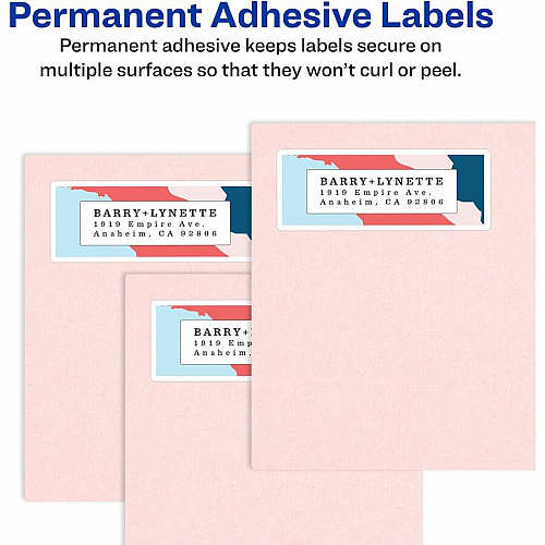 Avery&reg; Easy Peel Address Label 2 5/8" Height x 1" Width - Permanent Adhesive - Rectangle - Laser, Inkjet - Clear - Film - 30 / Sheet - 35 Total Sheets - 1050 Total Label(s) - 5 / Carton (06585)