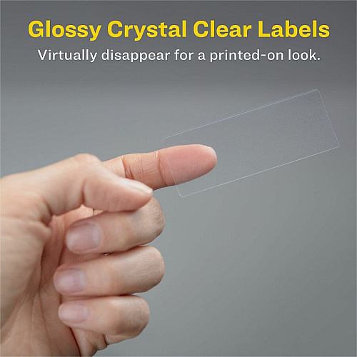 Avery&reg; Easy Peel Address Label 2 5/8" Height x 1" Width - Permanent Adhesive - Rectangle - Laser, Inkjet - Clear - Film - 30 / Sheet - 35 Total Sheets - 1050 Total Label(s) - 5 / Carton (06585)
