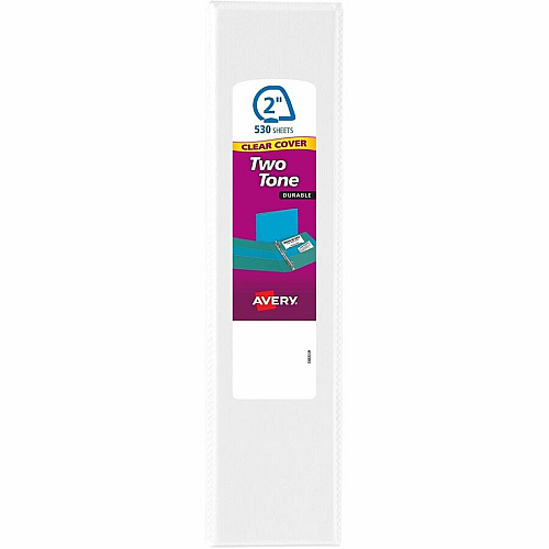 Avery Two-Tone Binder, 2 Inch Slant Rings, Color Will Vary 2" Binder Capacity - Letter - 8 1/2" x 11" Sheet Size - 530 Sheet Capacity - 2 4/5" Spine Width - 3 x 2" Ring - Fastener: Slant Ring - Pocket: 4, Internal - Polypropylene - Black, Blush, P (17236)