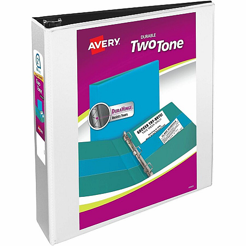 Avery Two-Tone Binder, 2 Inch Slant Rings, Color Will Vary 2" Binder Capacity - Letter - 8 1/2" x 11" Sheet Size - 530 Sheet Capacity - 2 4/5" Spine Width - 3 x 2" Ring - Fastener: Slant Ring - Pocket: 4, Internal - Polypropylene - Black, Blush, P (17236)