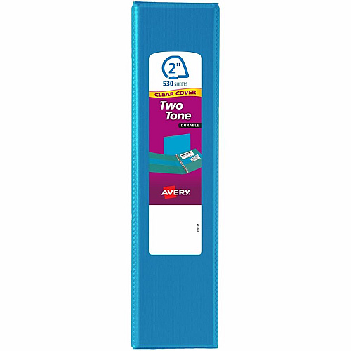 Avery Two-Tone Binder, 2 Inch Slant Rings, Color Will Vary 2" Binder Capacity - Letter - 8 1/2" x 11" Sheet Size - 530 Sheet Capacity - 2 4/5" Spine Width - 3 x 2" Ring - Fastener: Slant Ring - Pocket: 4, Internal - Polypropylene - Black, Blush, P (17236)