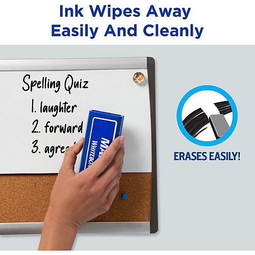 Avery&reg; Marks-A-Lot Value Pack Dry Erase Markers Bullet Marker Point - Erasable - Black Ink - 200 / Carton (24595)