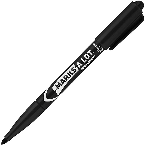 Avery&reg; Marks-A-Lot Value Pack Pen-Style Permanent Markers Bullet Marker Point - Black Ink - 200 / Carton (29850)