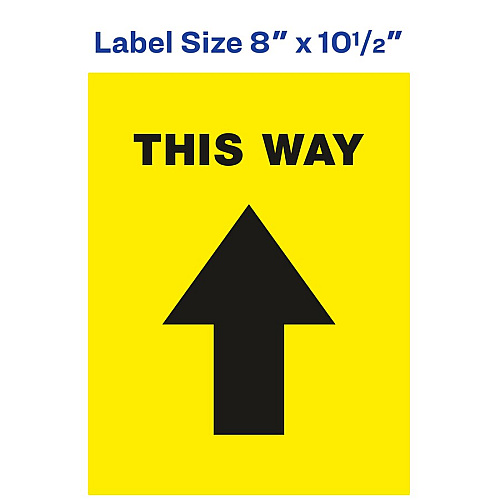 Avery&reg; Floor Decal Print/Message "This Way" - Rectangular Shape - Pre-printed, Tear Resistant, Wear Resistant, Non-slip, Water Resistant, UV Coated, Durable, Removable, Scuff Resistant - Vinyl - Black - 5 / Pack (83022)