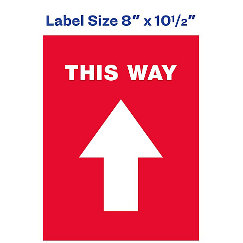 Avery&reg; THIS WAY Social Distancing Floor Decals Print/Message "This Way" - Rectangular Shape - Pre-printed, Tear Resistant, Wear Resistant, Non-slip, Water Resistant, UV Coated, Durable, Removable, Scuff Resistant - Vinyl - White - 5 / Pack (83091)