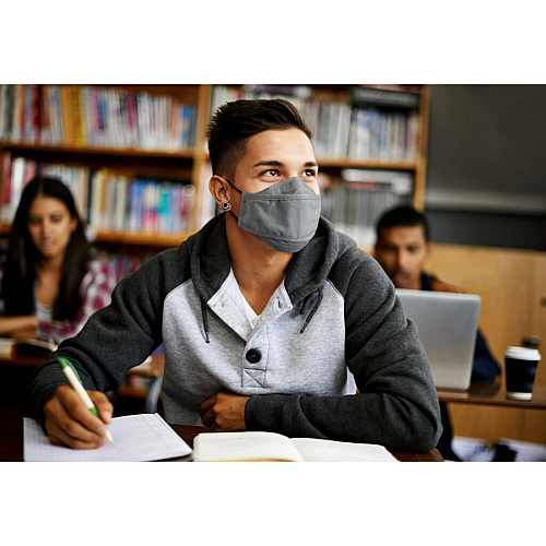 3M Daily Face Masks Recommended for: Face, Indoor, Outdoor, Office, Transportation - Cotton, Fabric - Gray - Lightweight, Breathable, Adjustable, Elastic Loop, Nose Clip, Comfortable, Washable - 3 / Pack (RFM1003)