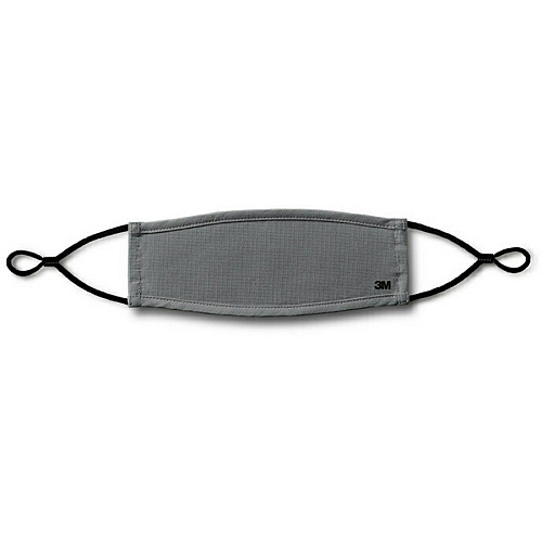 3M Daily Face Masks Recommended for: Face, Indoor, Outdoor, Office, Transportation - Cotton, Fabric - Gray - Lightweight, Breathable, Adjustable, Elastic Loop, Nose Clip, Comfortable, Washable - 3 / Pack (RFM1003)