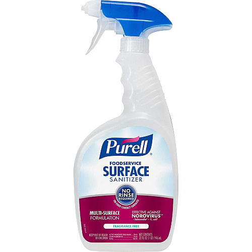 PURELL&reg; Foodservice Surface Sanitizer 32 fl oz (1 quart) - Rinse-free, Fragrance-free - Clear Spray Bottle - 6 / Carton (334106)