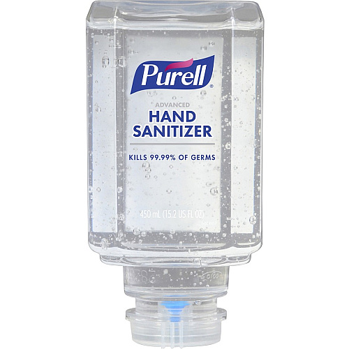 PURELL&reg; Advanced Hand Sanitizer Gel Refill Clean Scent - 15.22 fl oz - Push Pump Dispenser - Kill Germs - Hand, Skin - Clear - Dye-free, Refillable, Unscented - 6 / Carton (445006)