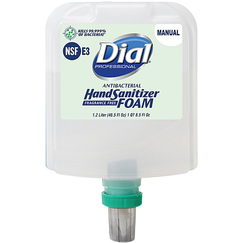 Dial Hand Sanitizer Foam Refill 1.27 quart - Bacteria Remover - Healthcare, Restaurant, School, Office, Daycare - Clear - Dye-free, Fragrance-free - 3 / Carton (19714CT)