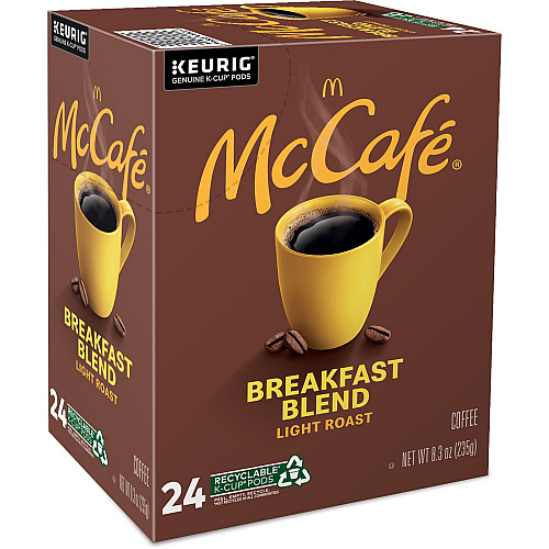 McCafe McCaf&eacute;&reg; K-Cup Breakfast Blend Coffee Compatible with Keurig Brewer - Light - K-Cup - 24 / Box (8041)