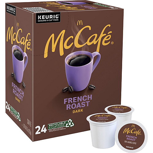 McCafe McCaf&eacute;&reg; K-Cup French Roast Coffee Compatible with Keurig Brewer - Dark/Bold - K-Cup - 24 / Box (8042)
