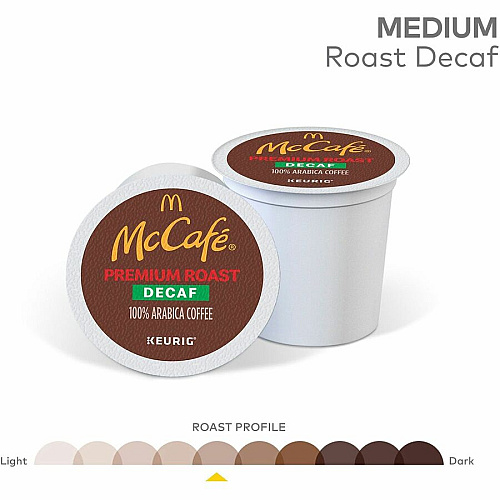 McCafe McCaf&eacute;&reg; K-Cup Decaf Premium Roast Coffee Compatible with Keurig Brewer - Medium - K-Cup - Premium Roast - Decaffeinated - 24 / Box (8044)
