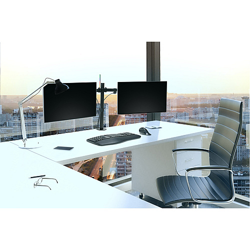 Kensington SmartFit Mounting Arm for Monitor Height Adjustable - 2 Display(s) Supported - 32" Screen Support - 35.27 lb Load Capacity - 75 x 75, 100 x 100 - VESA Mount Compatible - Steel, Aluminum - 1 Each (55409)