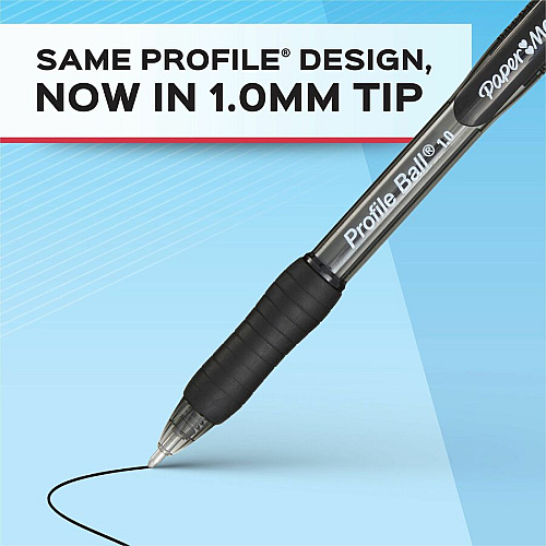 Paper Mate Pen RT Bold Profile Asst 4/pkg 1 mm Bold, Medium Pen Point - Retractable - Black, Blue, Red, Assorted Ink - Solvent Based - Assorted Barrel - 4 / Pack (2100912)