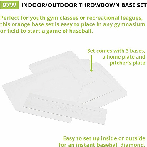 Champion Sports Indoor/Outdoor Throwdown Base Set White White - Vinyl - 6 / Set (97W)