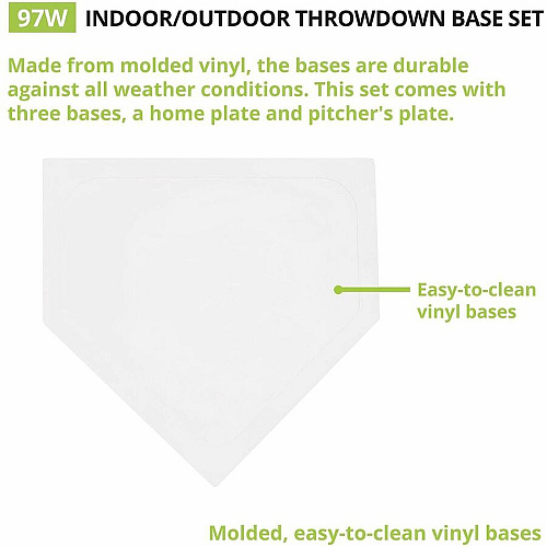 Champion Sports Indoor/Outdoor Throwdown Base Set White White - Vinyl - 6 / Set (97W)