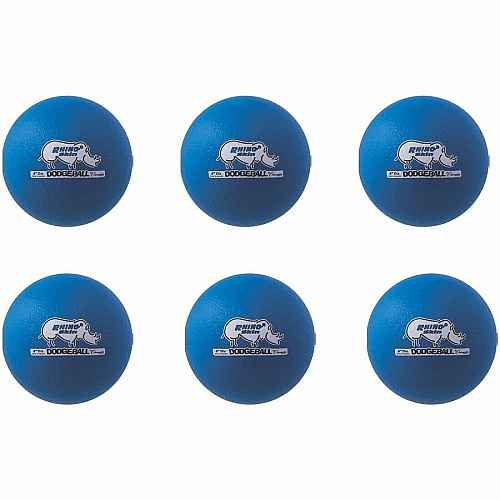 Champion Sports Rhino Skin Low Bounce Dodgeball Set 6.30" - Low Density Foam - Neon Blue - 6 / Set (RXD6NBLSET)