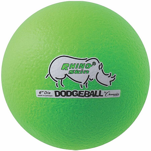 Champion Sports Rhino Skin Low Bounce Dodgeball Set 6.30" - Low Density Foam - Neon Green - 6 / Set (RXD6NGSET)
