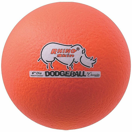 Champion Sports Rhino Skin Low Bounce Dodgeball Set 6.30" - Low Density Foam - Neon Orange - 6 / Set (RXD6NOSET)