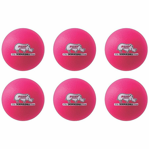 Champion Sports Rhino Skin Low Bounce Dodgeball Set 6.30" - Low Density Foam - Neon Pink - 6 / Set (RXD6NPSET)