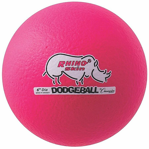Champion Sports Rhino Skin Low Bounce Dodgeball Set 6.30" - Low Density Foam - Neon Pink - 6 / Set (RXD6NPSET)
