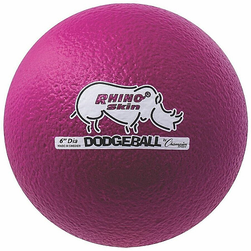 Champion Sports Rhino Skin Low Bounce Dodgeball Set 6.30" - Low Density Foam - Neon Purple - 6 / Set (RXD6NVSET)