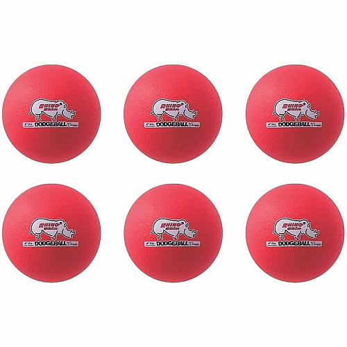 Champion Sports Rhino Skin Low Bounce Dodgeball Set 6.30" - Low Density Foam - Neon Red - 6 / Set (RXD6NRDSET)