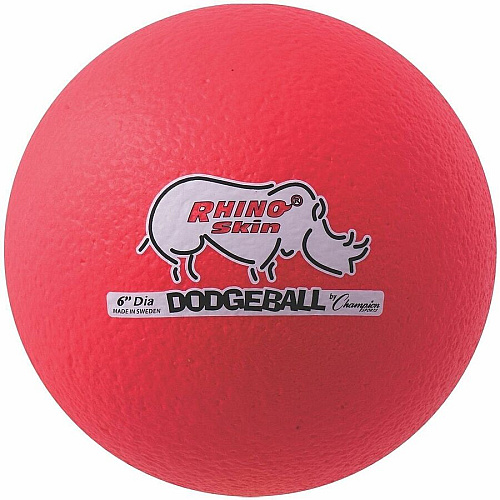 Champion Sports Rhino Skin Low Bounce Dodgeball Set 6.30" - Low Density Foam - Neon Red - 6 / Set (RXD6NRDSET)