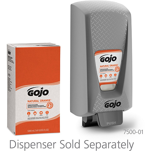 Gojo&reg; Natural Orange Pumice Hand Cleaner Citrus Scent - 1.32 gal - Oil Remover, Grease Remover, Dirt Remover, Soil Remover - Hand - White - Fast Acting - 2 / Carton (755602CT)