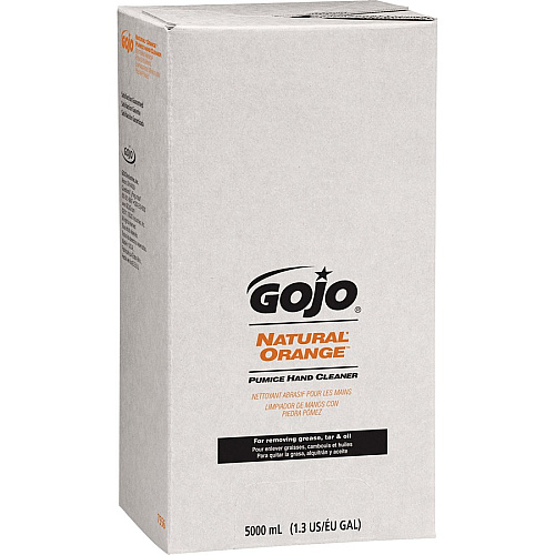Gojo&reg; Natural Orange Pumice Hand Cleaner Citrus Scent - 1.32 gal - Oil Remover, Grease Remover, Dirt Remover, Soil Remover - Hand - White - Fast Acting - 2 / Carton (755602CT)